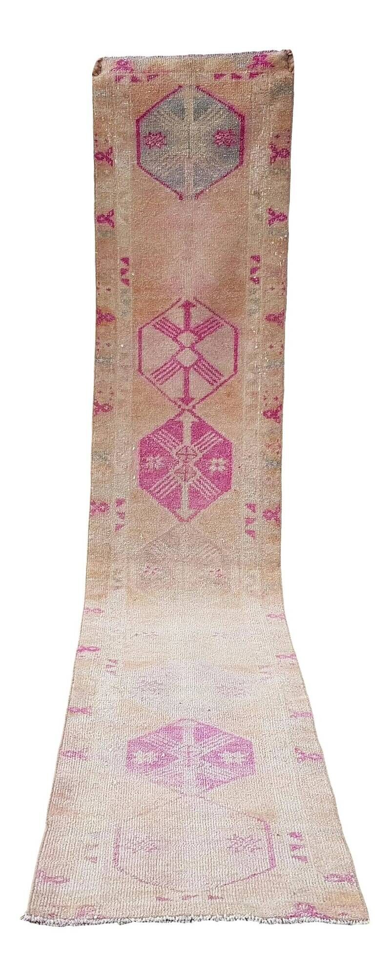 Vintage Turkish hallway rug 74x399 cm