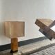 Majestic table lamp in elm burl, C.Mahey design 1970