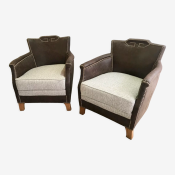 2 art deco armchairs 1930