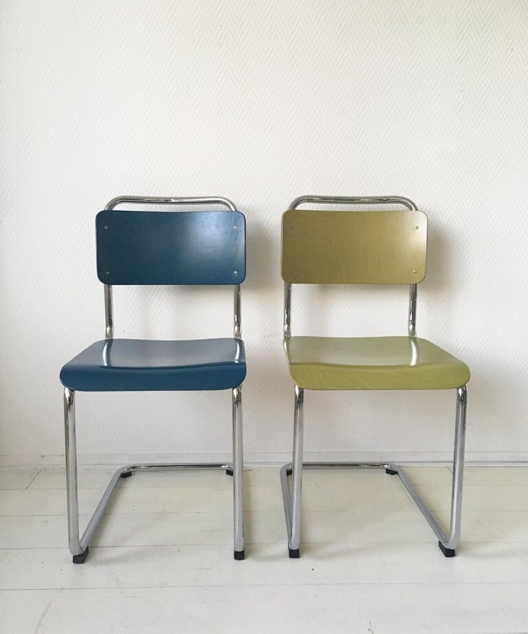 W.H. Gispen chairs, Model 101, Wood, Gebroeders van der Stroom, 2004