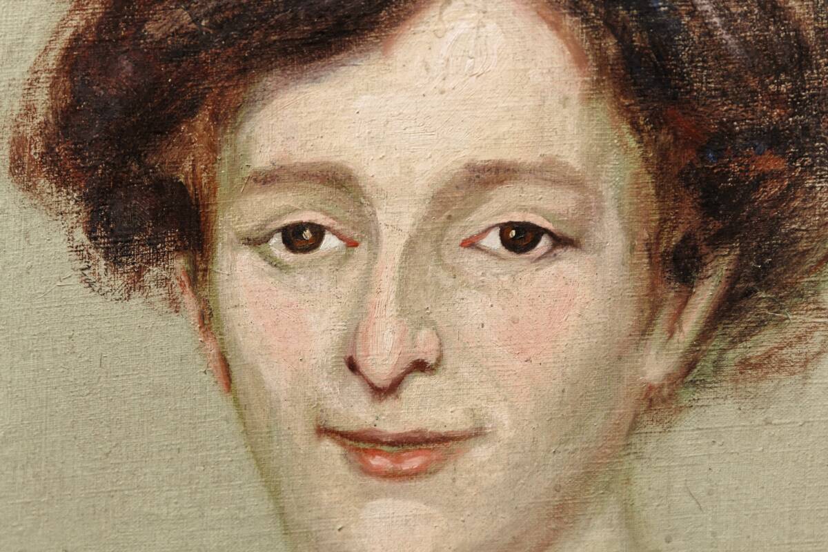 Portrait of a woman, oil on canvas, 19th century