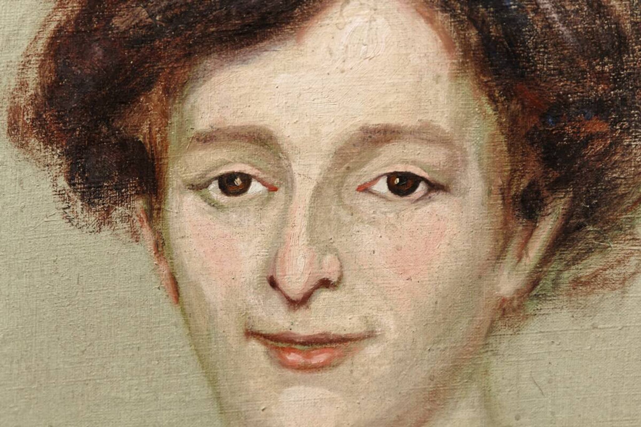 Portrait of a woman, oil on canvas, 19th century
