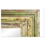 Large patinated solid wood mirror