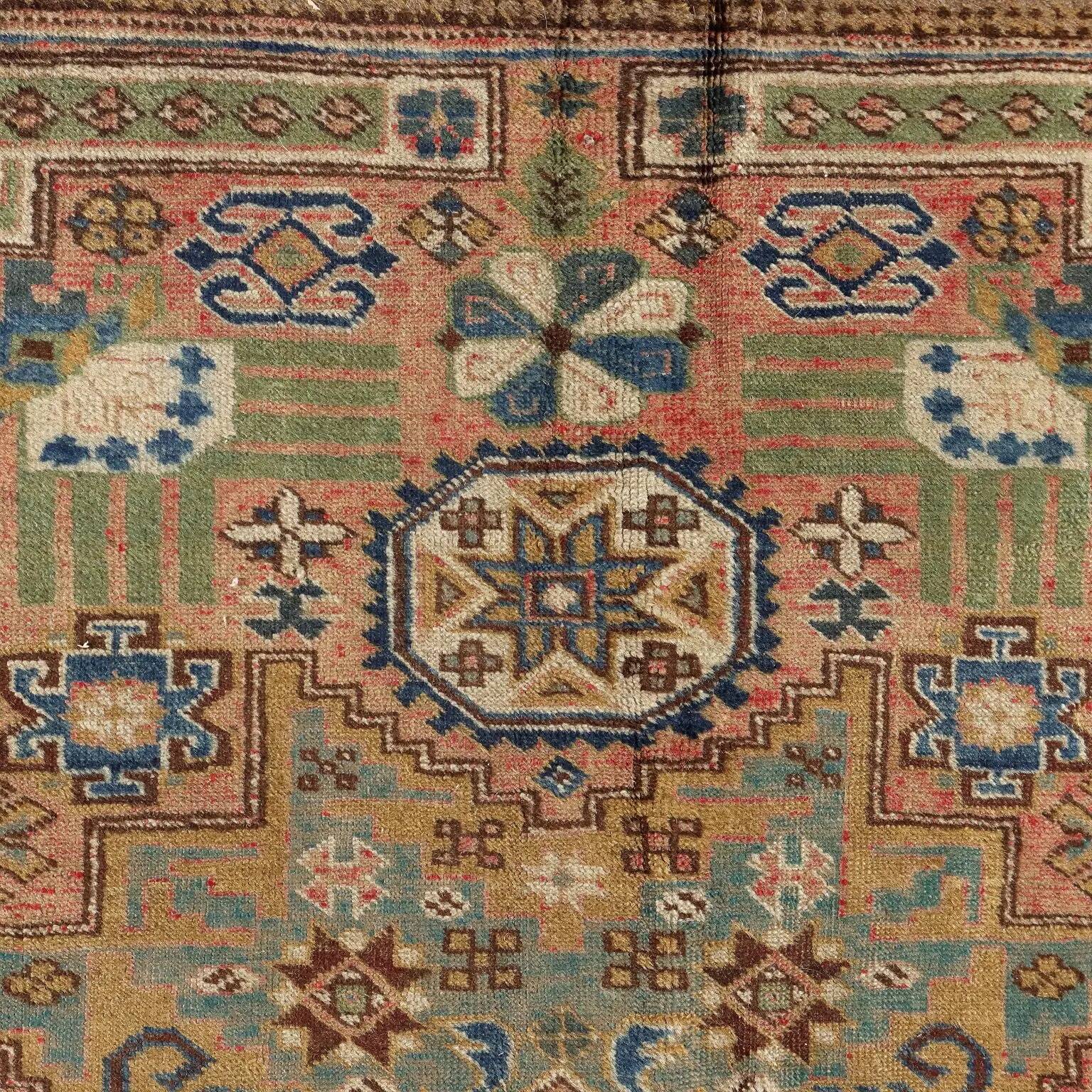 Ancient Asian rug in cotton and wool, fine knot, 77 x 54 in.