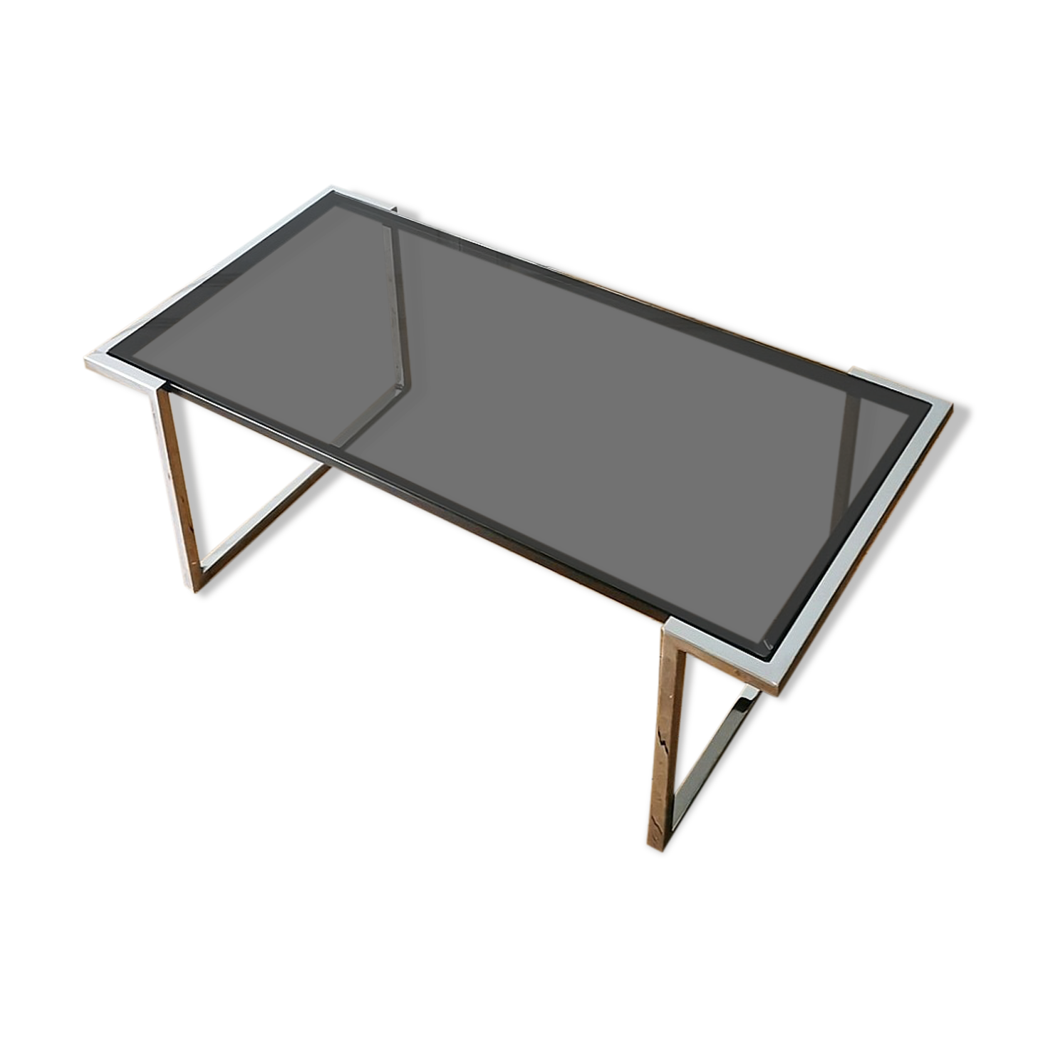 Coffee table chrome and glass, 1970