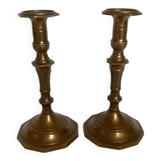 Pair of brass candlesticks