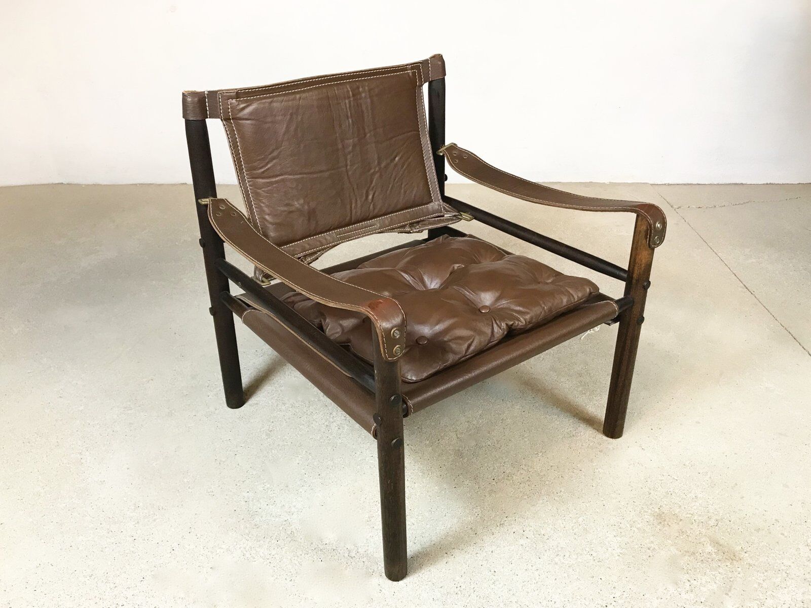 Model Sirocco leather safari chair by Arne Norell, 1960s