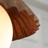 Mid-Century Italian Copper and Opaline Pendant Lamp