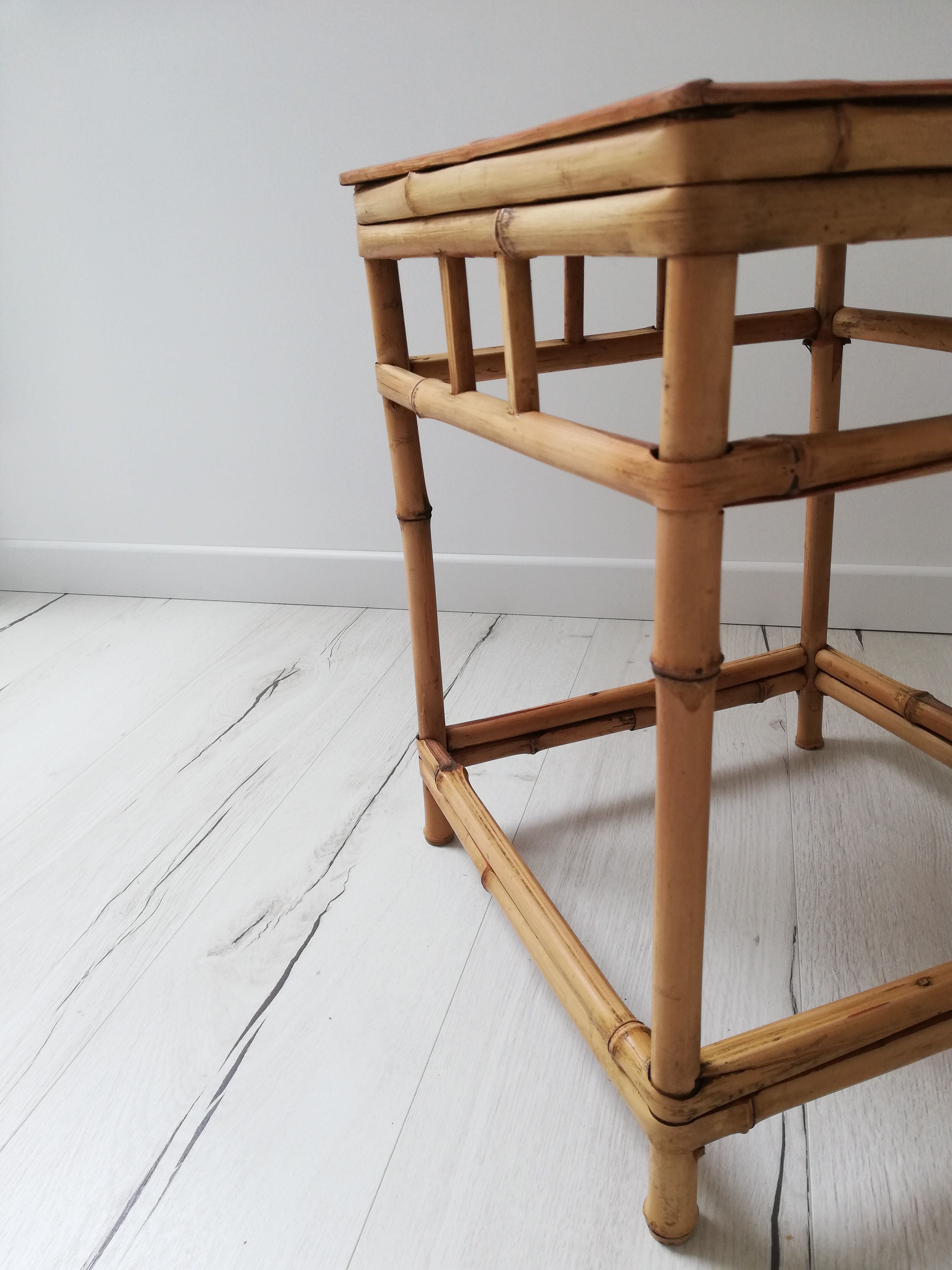 Vintage rattan table