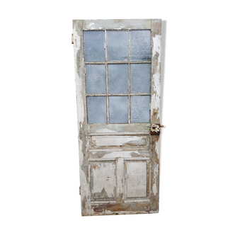 Old glass door beautiful patina. Height: 207.5 cm