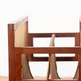 Danish magazine rack in teak and linen by Henning Wind-Hansen for Sika Møbler