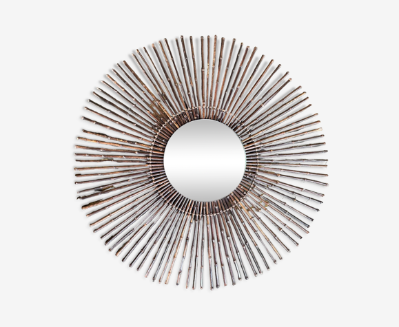 Miroir soleil en bambou 1950