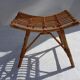 Armchair and footrest in rattan, years 50/60