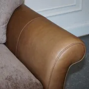 Vintage Three-Seater Sofa in Leather and Fabric by Alexander & James Blake