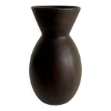 Ceramic vase painted in brown (wood effect), rounded model