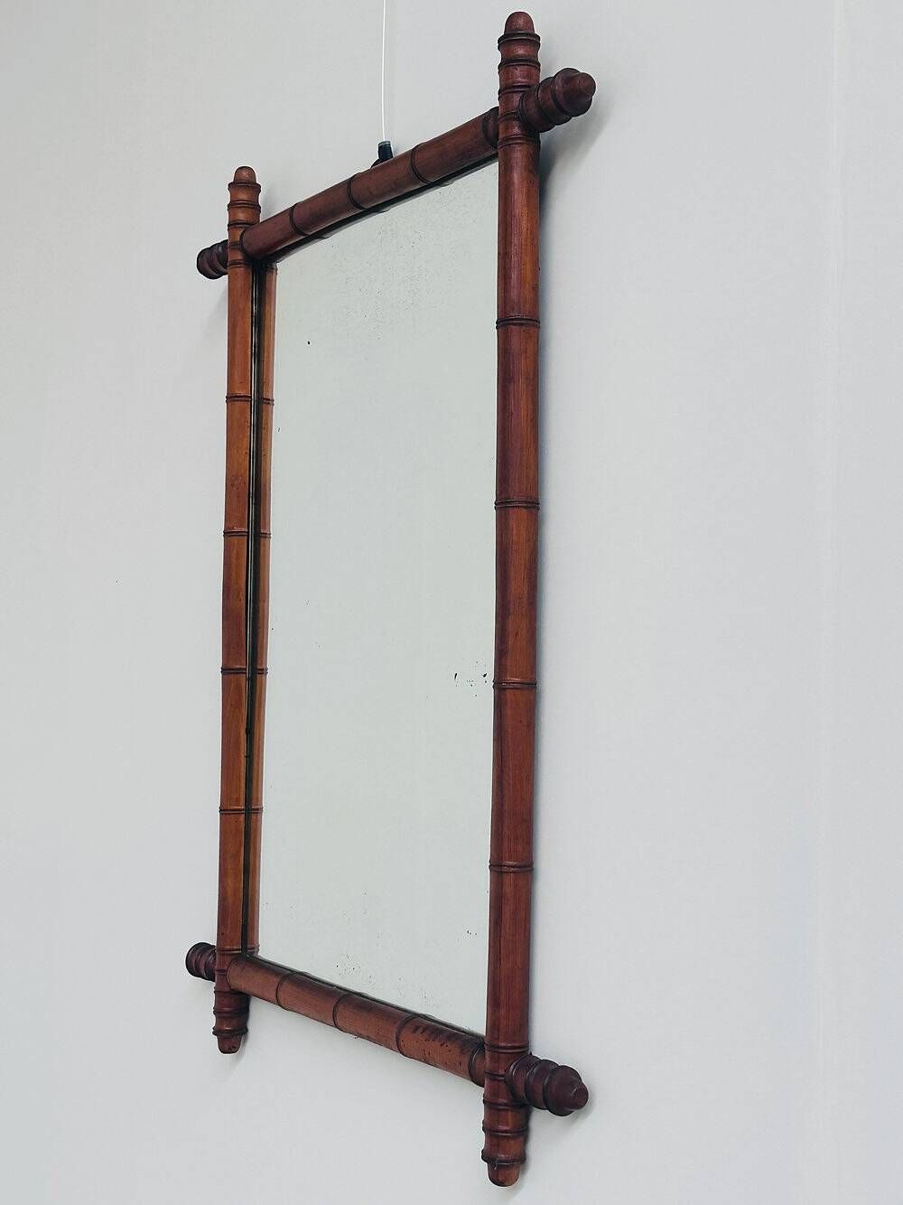 Antique faux bamboo mirror, France, late 19th century