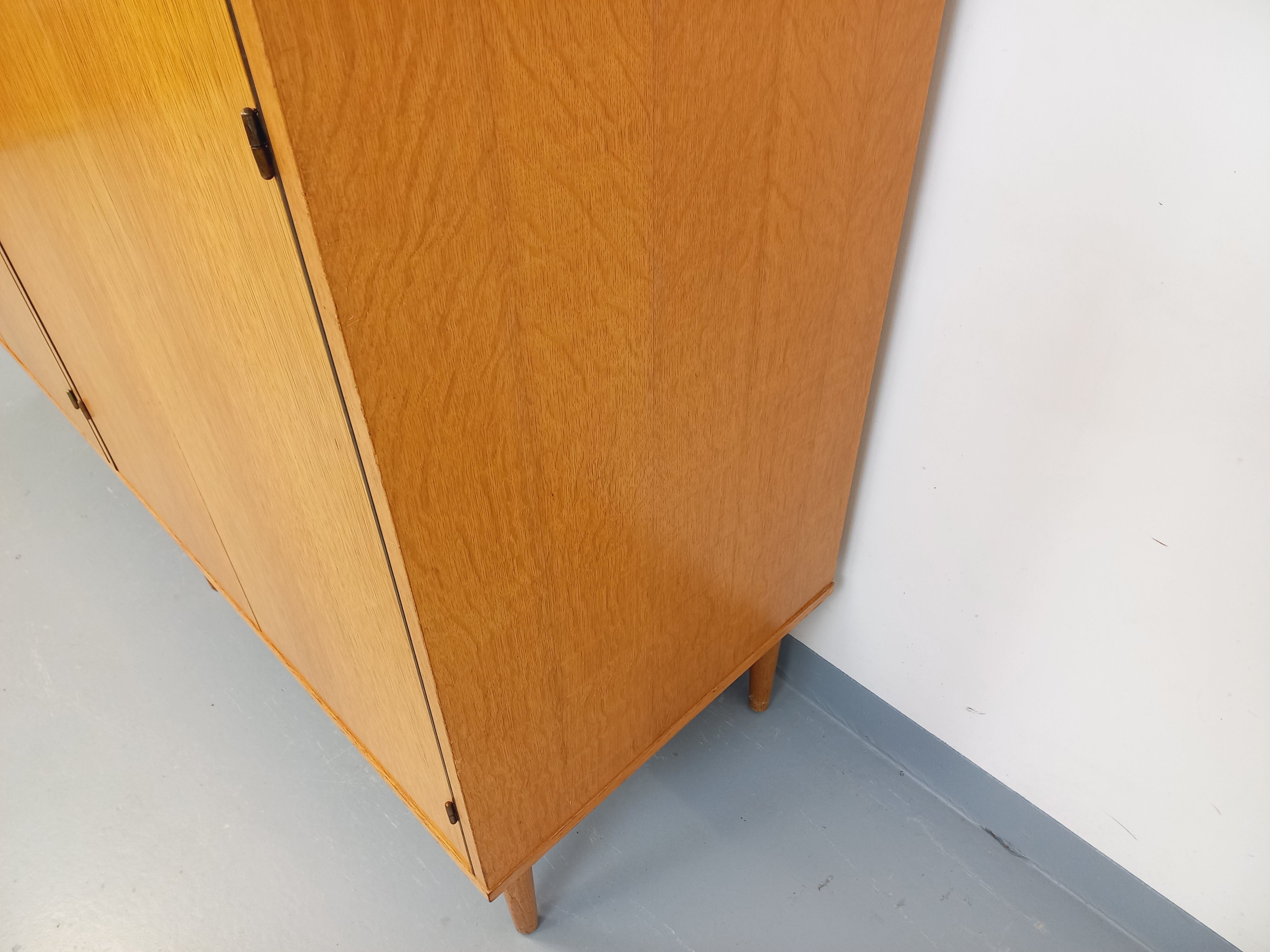 Vintage oak wardrobe from the 1960s.