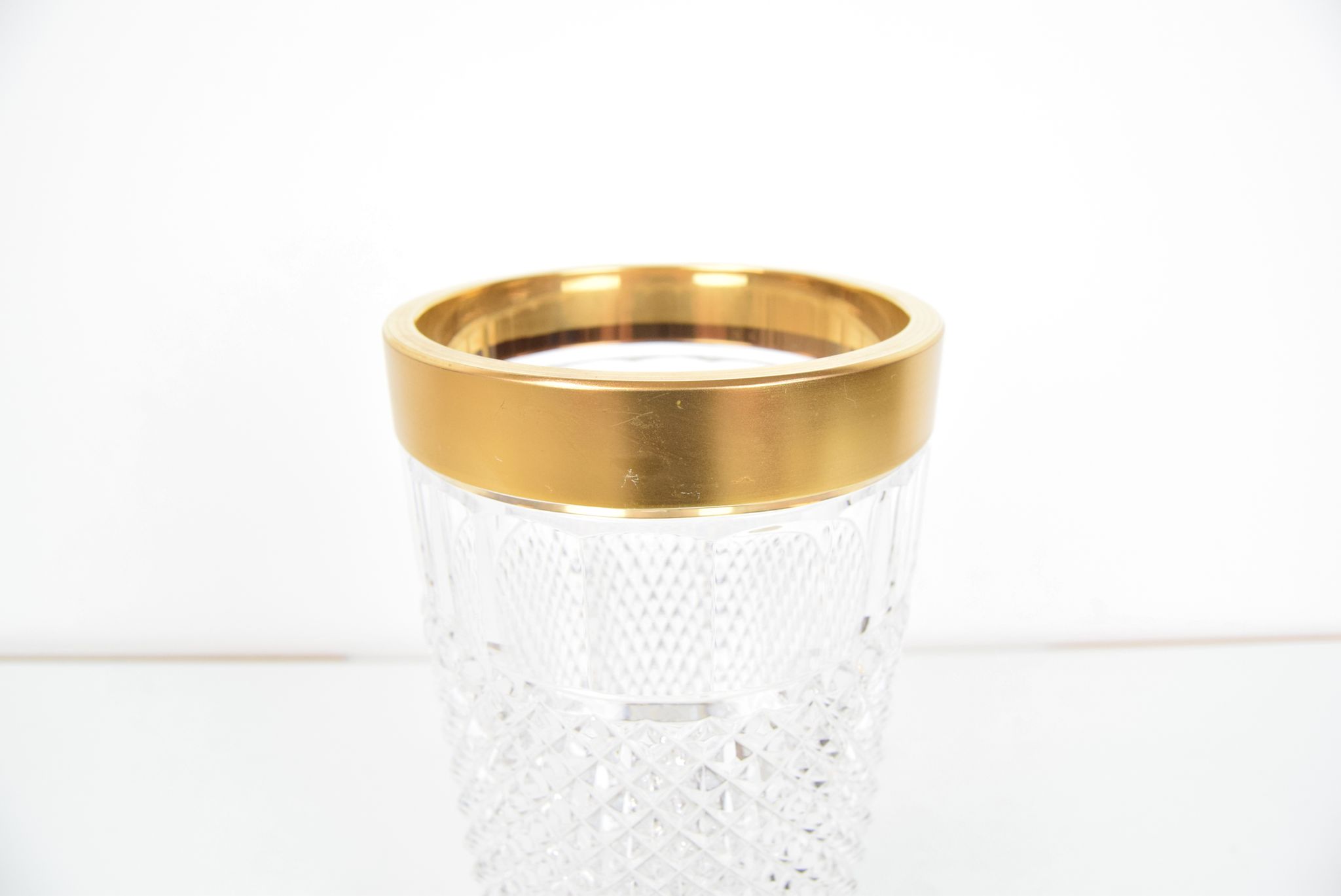 Mid-century glass vase,bohemia crystal,circa 1960's.