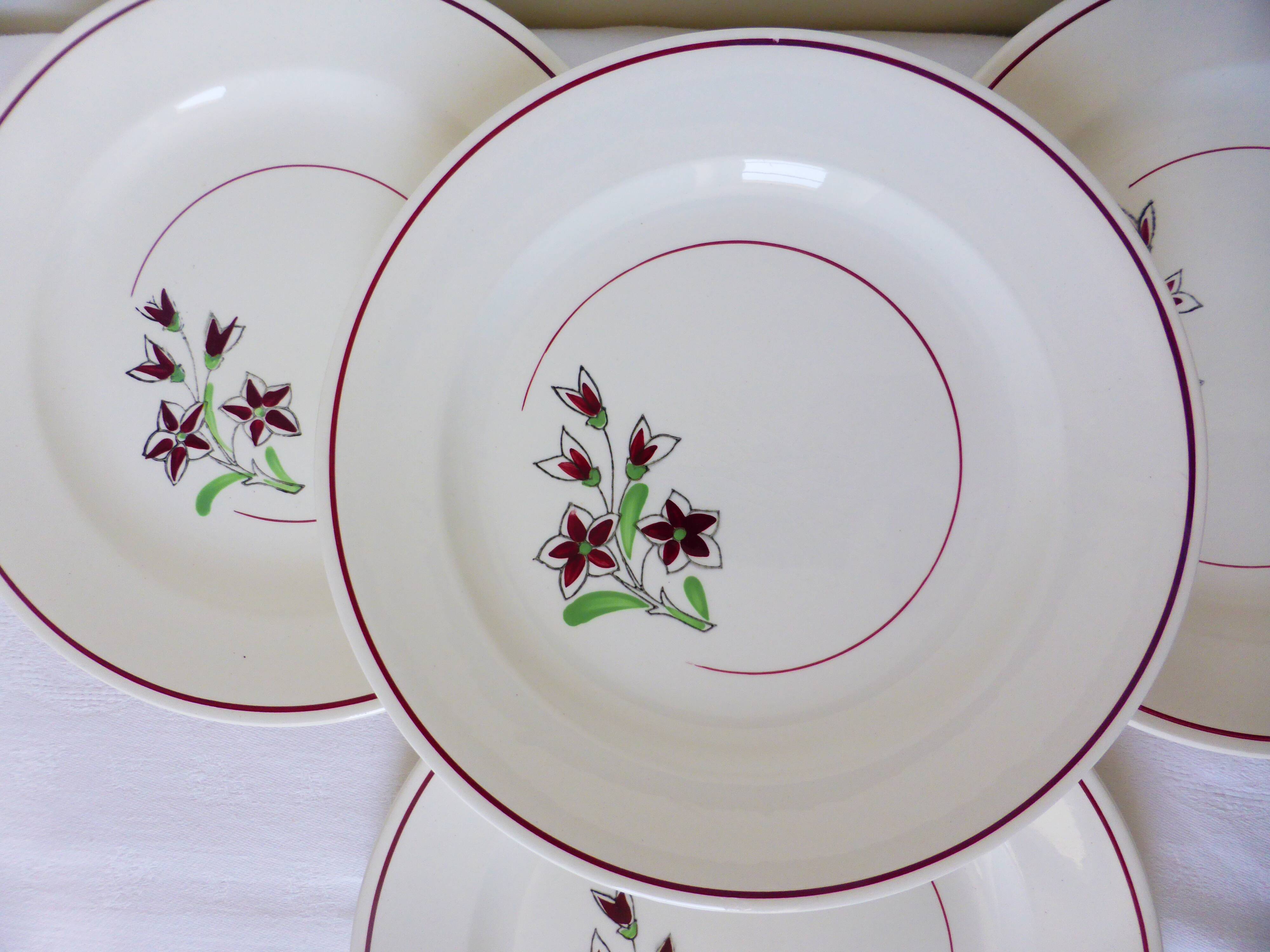 4 vintage flat plates from the Salins factory 210638