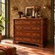 Antique baroque walnut chest of drawers with 4 drawers, 17th century.