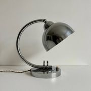 Vintage table lamp, modernist chrome metal, France 1930