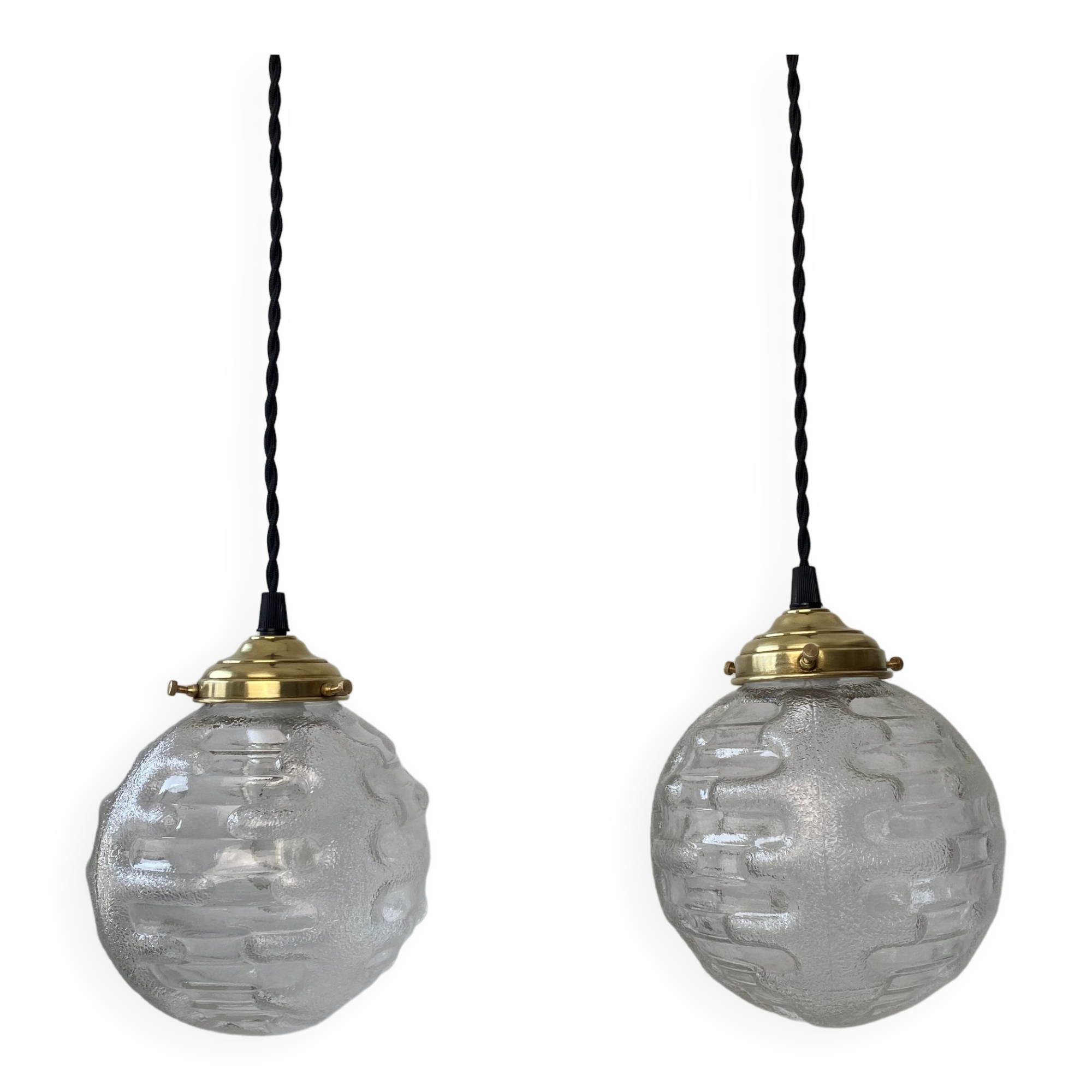 Pair of old round hangers 15 cm vintage