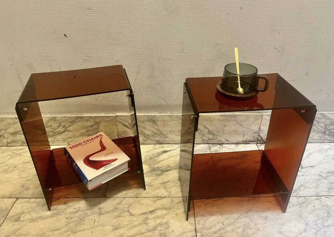 Pair of Roche Bobois bedside tables or sofa ends