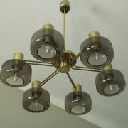 Large brass and glass chandelier by Hans-Agne Jakobsson, Sweden 1960s