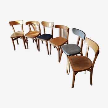 Set of 6 chairs Bistro mismatched