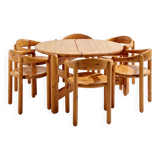 Pinewood dining set by rainer daumiller for hanex, set of 7