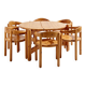Pinewood dining set by rainer daumiller for hanex, set of 7