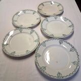 5 assiettes à dessert ancienne de chez Moulins des loups en bon état