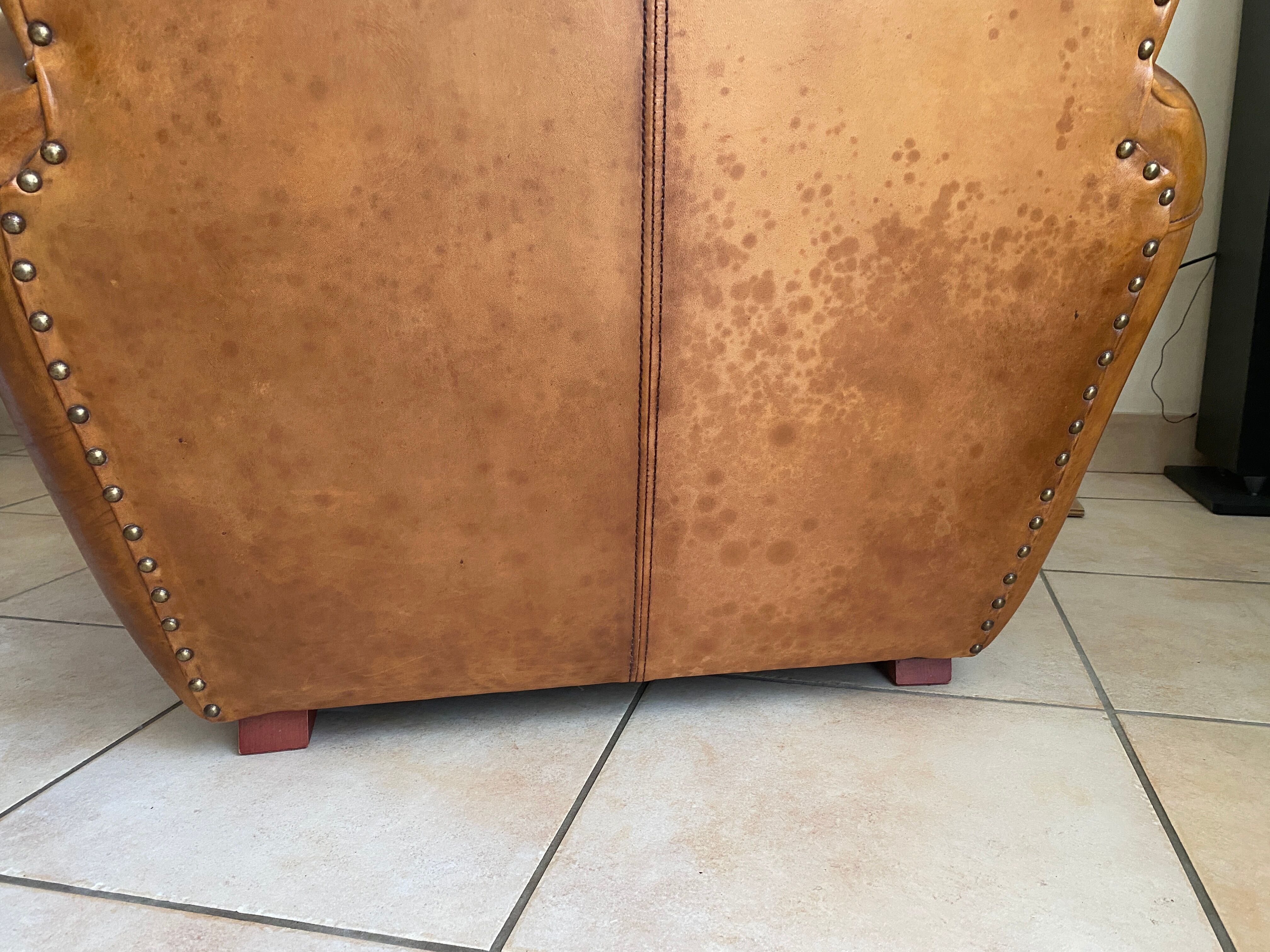 Leather club armchair