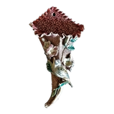 Vase bouquet cornet pink slip bird and flowers