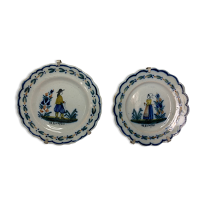 Paire assiettes bretons - quimper