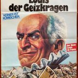 German poster "The miser" Jean Girault, Louis de Funes