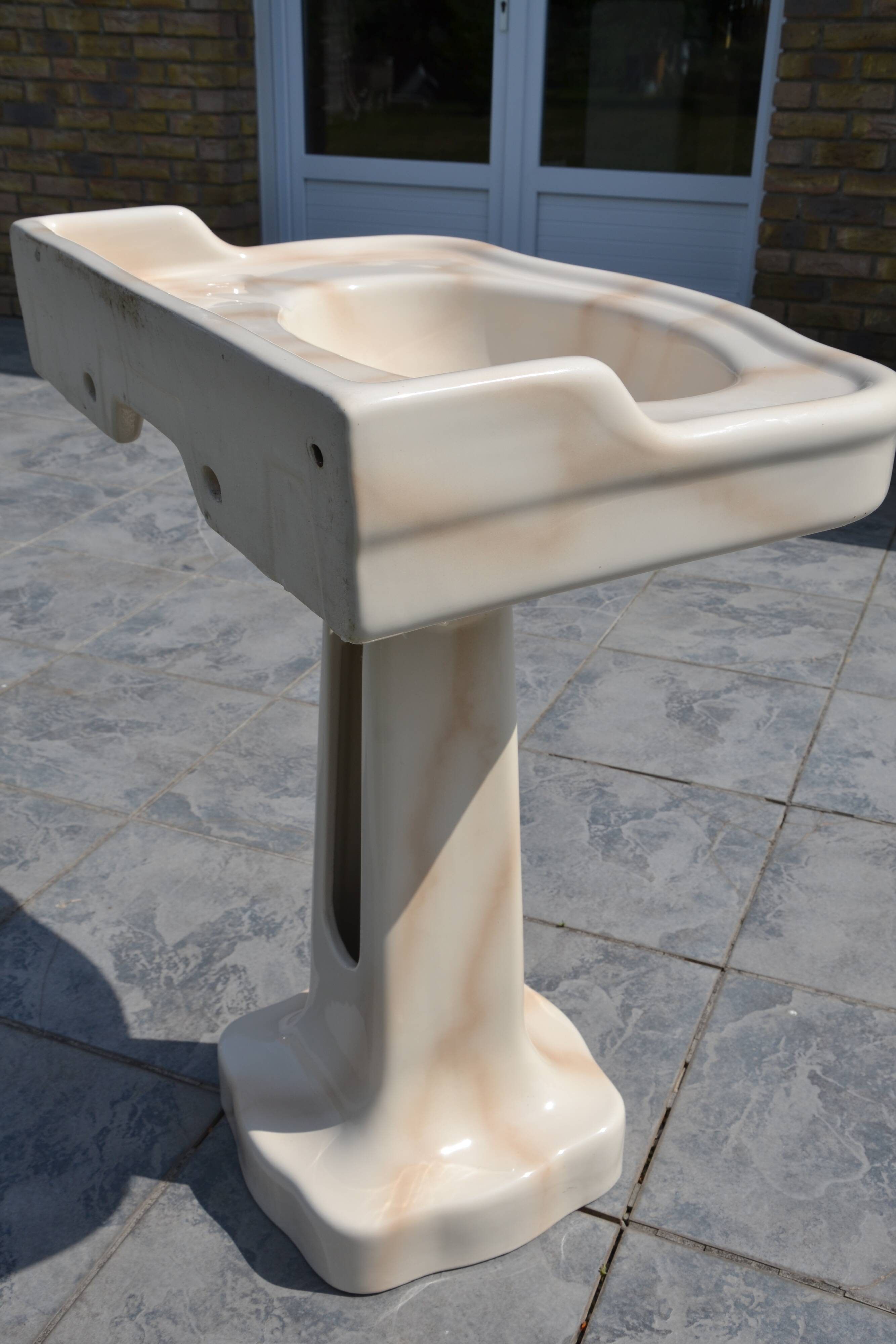 Vintage marbled earthenware sink from the 90s