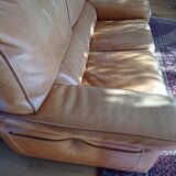 Canapé vintage cuir camel