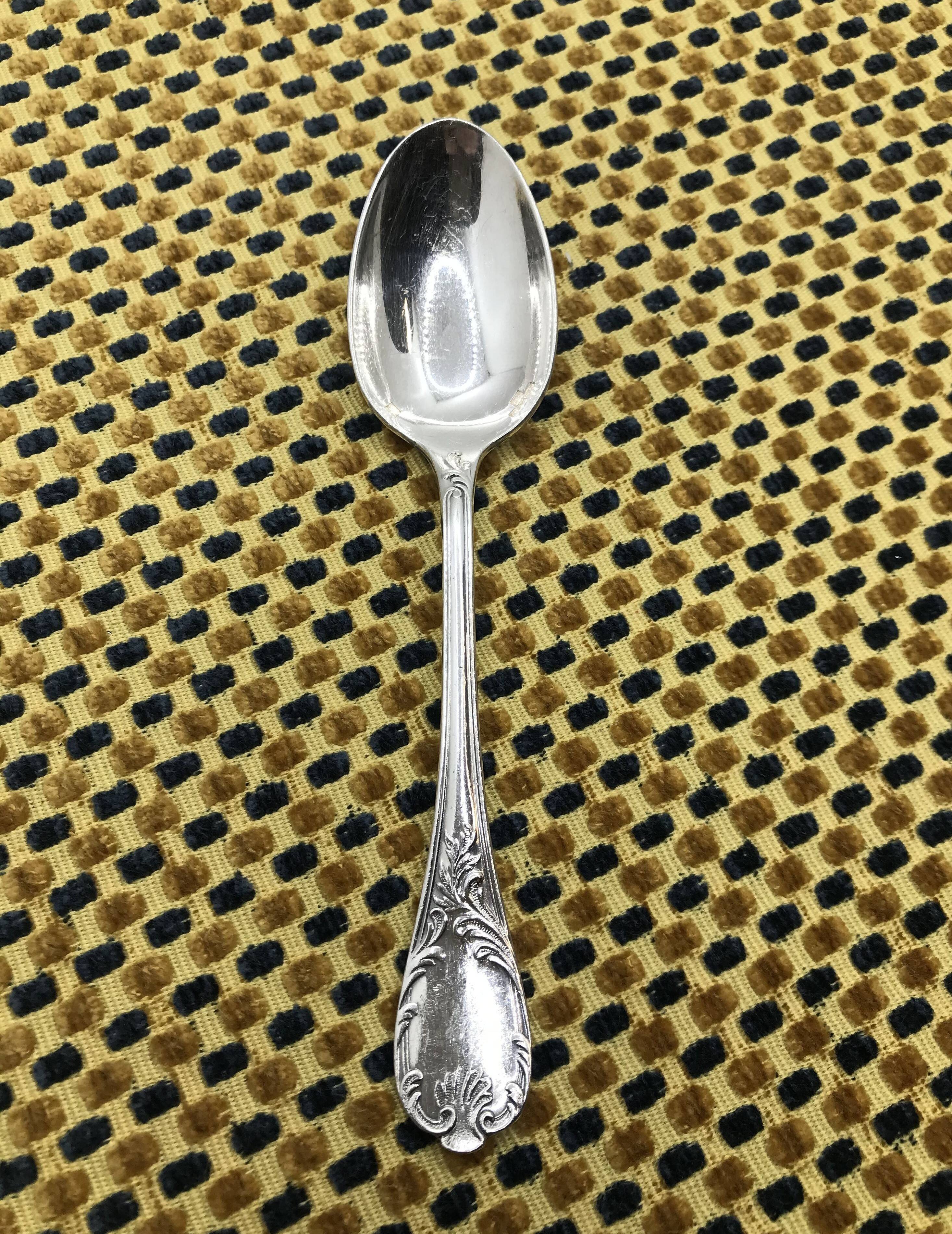 Silver-plated dessert spoon from Christofle, Marly model