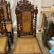 6 antique Henry II caned chairs