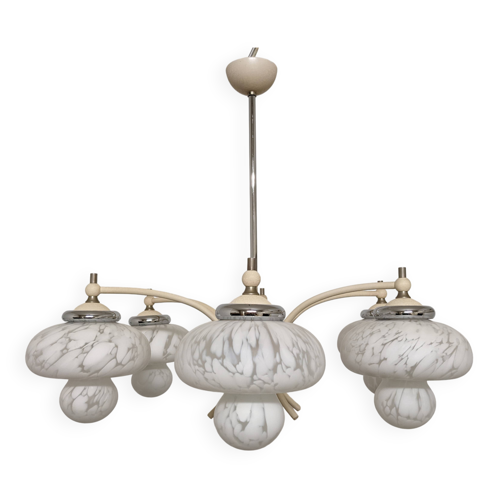 Space age Sputnik chandelier with 6 lights, 50s-60s