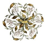 Large Florentine Tole Crystal Flushmount 1960’s