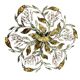 Large Florentine Tole Crystal Flushmount 1960’s
