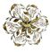 Large Florentine Tole Crystal Flushmount 1960’s
