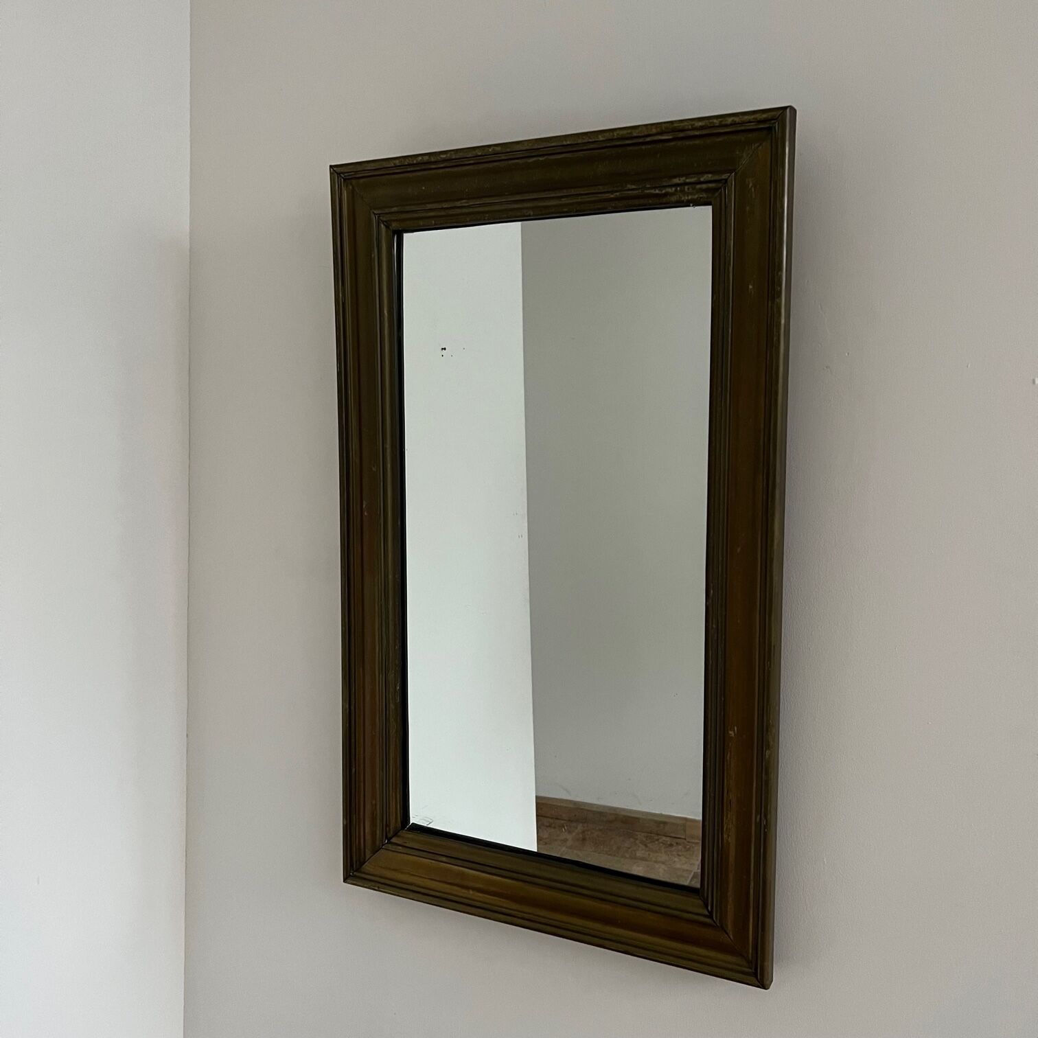 Antique french brass bistro mirror