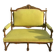 Richly carved solid wood bench in Louis XVI style.