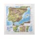 Carte Espagne et Portugal en couleurs vintage 43x43cm de 1950