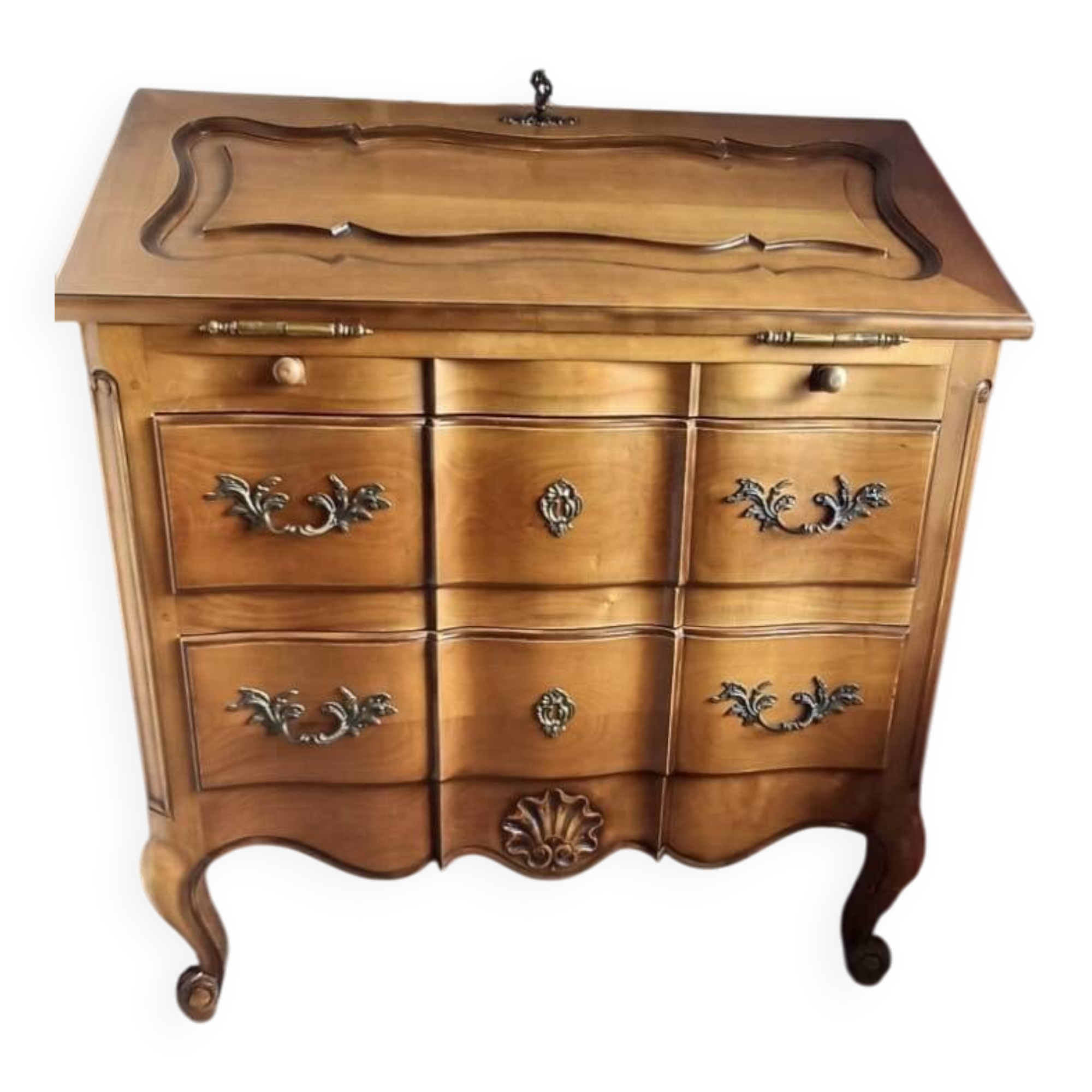 Louis XV style donkey back secretary
