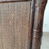 Vintage rattan and bamboo coffee table, 51*51 cm