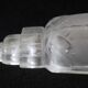 Large Art Deco lampshade in frosted glass, geometric floral pattern